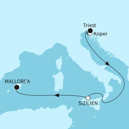 7 Nächte Taufreise ab Triest/bis Palma