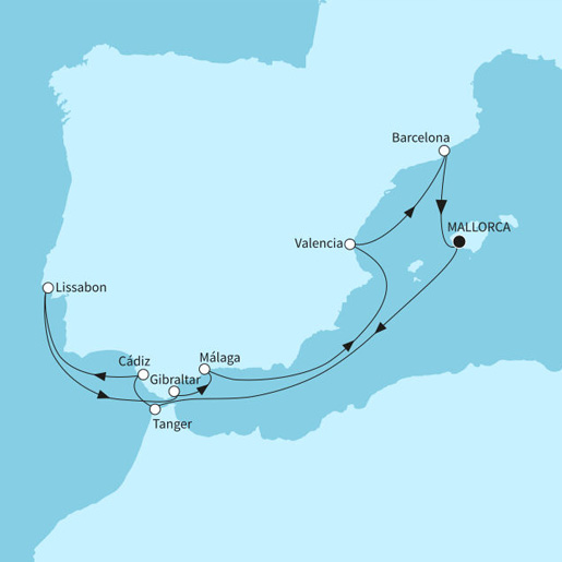 11 Nächte Sonniges Iberien und Marokko ab/bis Palma<br>Stornokabine! Suite zum Sonderpreis