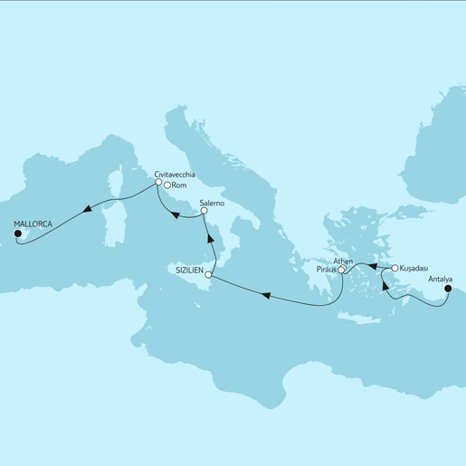 9 Nächte Östliches Mittelmeer bis Mallorca<br>NEU: Sommer-Promotion 2023!